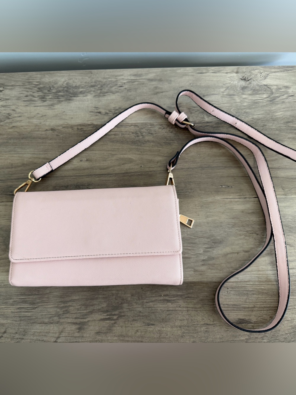 Blush Pink Wallet Crossbody Organizer Purse